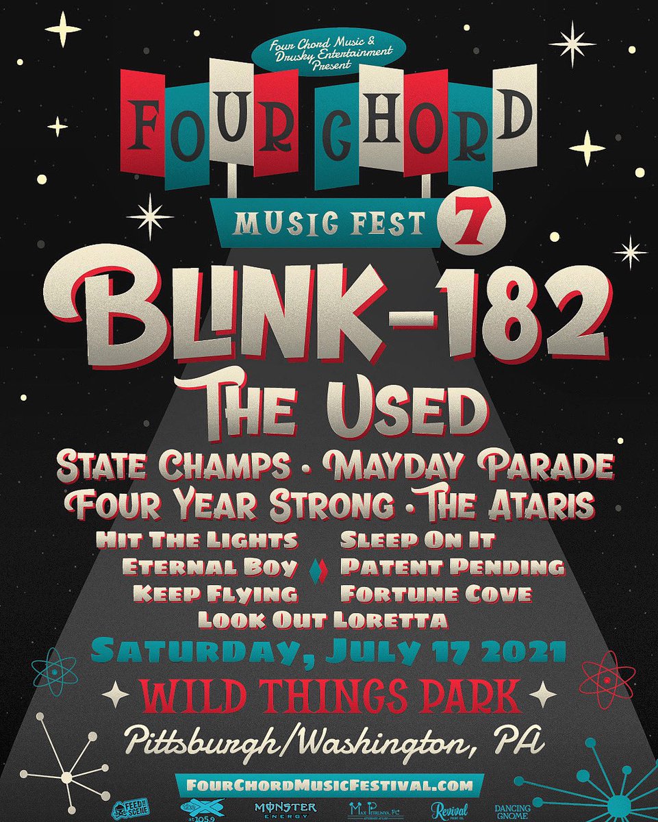 4chordmusicfest's tweet photo. 🚨TICKET GIVEAWAY🚨 Share &amp; like this post to be entered to win 2 free tickets to @4chordmusicfest 7 On 7/17/21 w/ Blink-182, The Used, State Champs, Mayday Parade and more! https://t.co/BciekJ6bK9 https://t.co/4eQKgGEi5L