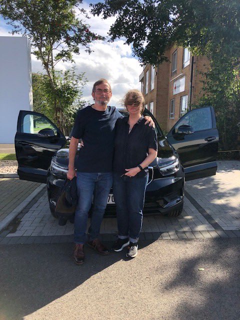 MarshallVolvo's tweet photo. Mr &amp; Mrs Oakes picking up their new #70Reg XC40 from Hiten Mistry at Marshall #Volvo #Grantham. Very happy customers.
 
(damn wind 💨😊) #marshallmoments https://t.co/wj5EcX0NAD