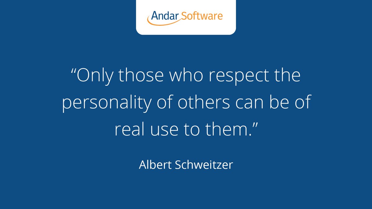 AndarSoftware's tweet photo. Help others by first respecting them.

#NonprofitInspiration #FridayQuote #AndarSoftware https://t.co/jwzGzn4vWg