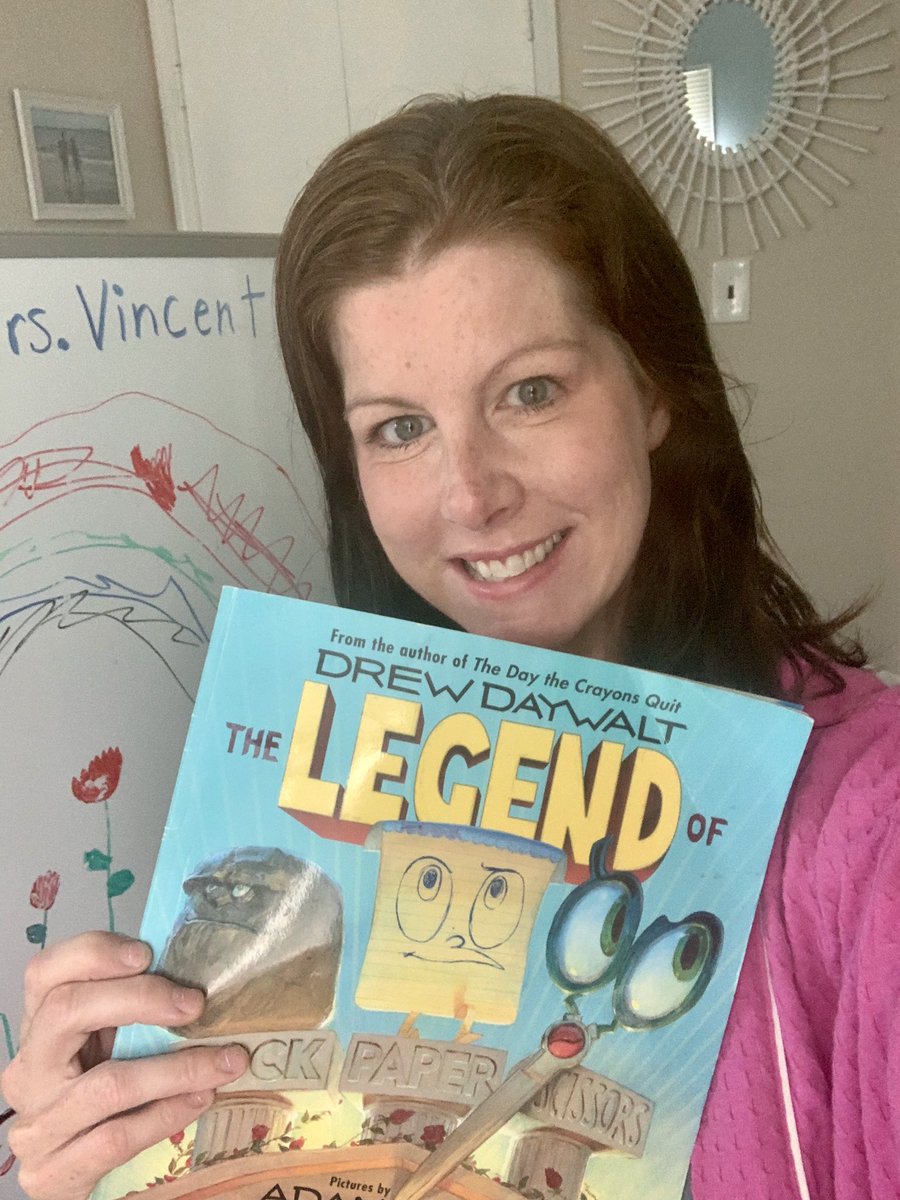 Mrs. Slepitza’s class had their first mystery reader! Thank you Mrs. Vincent for coming to read The Legend of Rock Paper Scissors by Drew Daywalt!