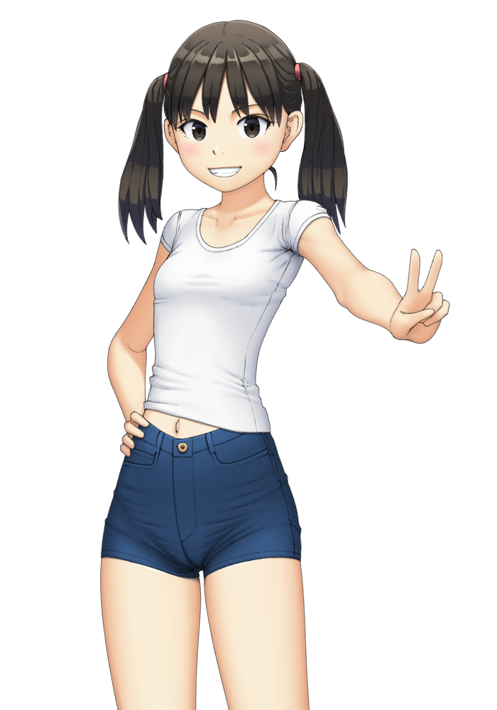 まぶる 同人始めました 一日一枚イラスト１６８ ショートパンツの女の子を描きました デニム生地のダメージ表現はハードルが高かったので新品生地です T Co Pzlc69fuid Twitter