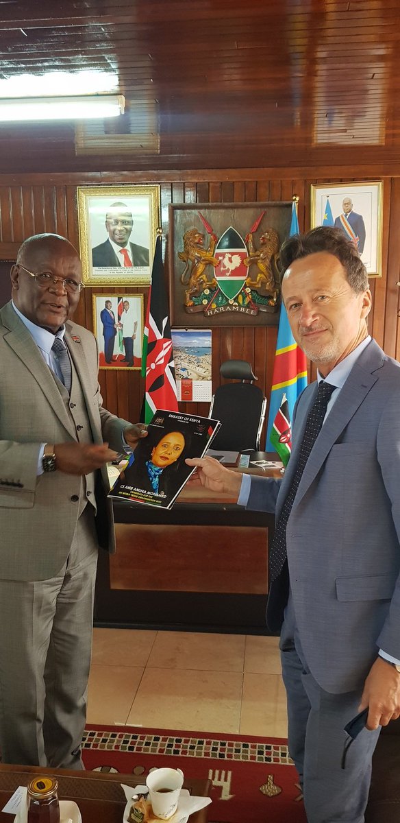 KENYAinDRC's tweet photo. H.E https://t.co/9dmtUfDE6A Masafu received German Amb to DRC H.E Dr.Oliver Schnakenberg who paid him a courtesy call.The two exchaged views on the Political/Trade &amp; Security situation.Amb also shared the profile of Amb Amina Mohamed who is running for the position of the DG-WTO. https://t.co/WbaDBQi1DA