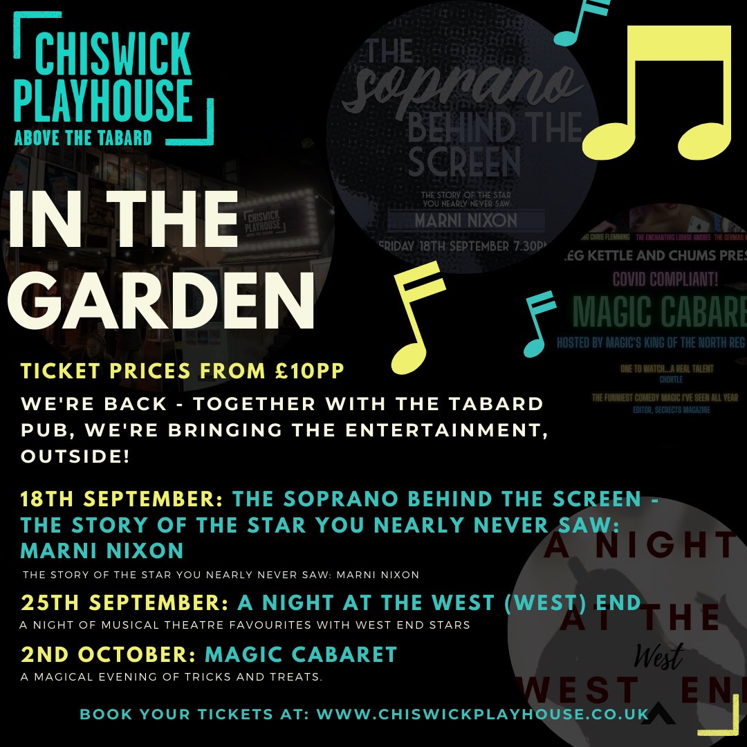 WE’RE BACK! 

We have been working hard to welcome our loyal audiences back and we are delighted to say we have found a way...

BOOK YOUR TICKETS NOW VIA OUR WEBSITE...TO AVOID DISAPPOINTMENT!

chiswickplayhouse.co.uk/whats-on