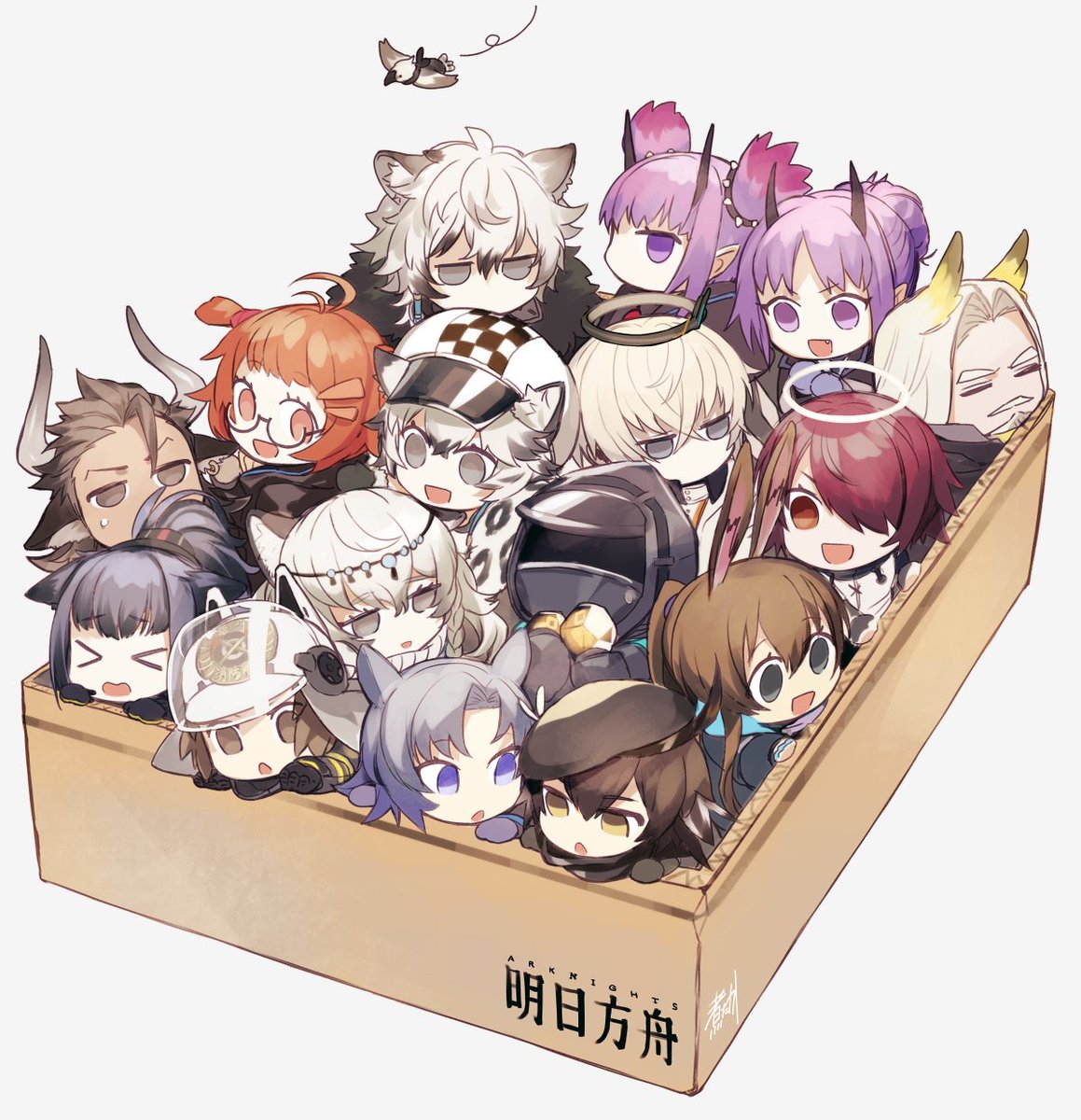 amiya (arknights) multiple girls animal ears purple hair horns leopard ears rabbit ears multiple boys  illustration images