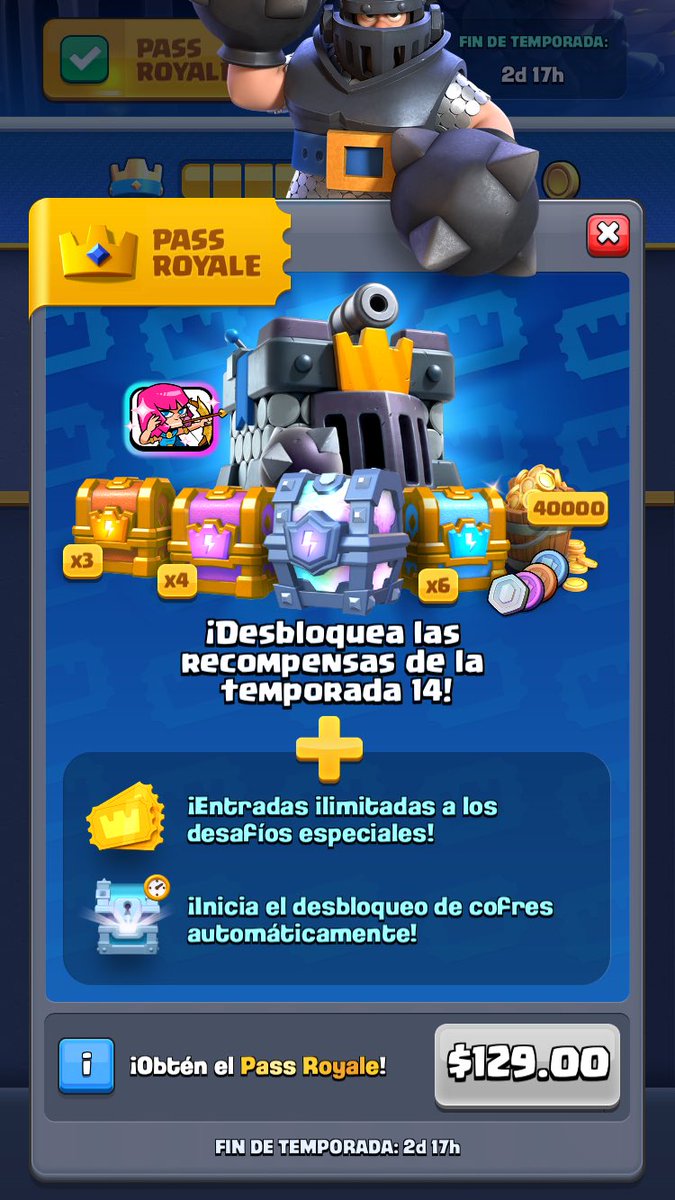 DimeLobato's tweet photo. @ClashRoyaleES @KmanuS88 @SHELBI_CLASH Me pueden explicar si es un error o si subió el pass Royale ?????? https://t.co/b1UCi4qvM7
