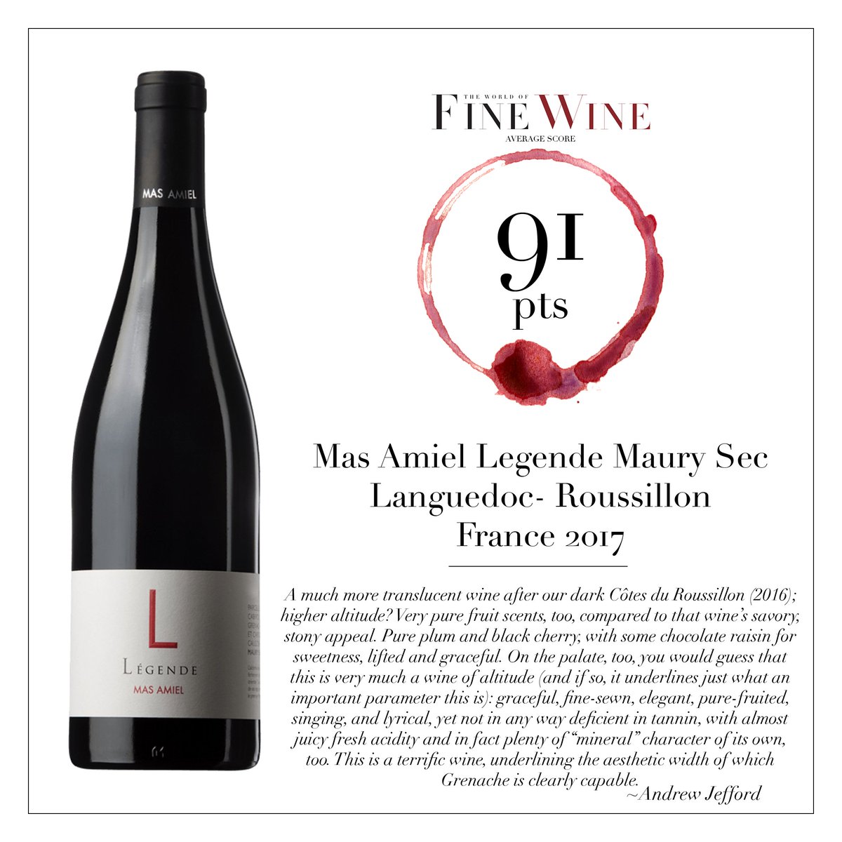 worldoffinewine's tweet photo. 🍇TASTINGS // GRENACHE ODYSSEY
We share some of the top wine scores.
Mas Amiel Legende Maury Sec Languedoc- Roussillon France 2017
@masamiel #masamiel #topwinescores #worldoffinewinetastings
For the full list, subscribe to The World of Fine Wine.
https://t.co/7QVhrh5Yh3 https://t.co/0IZisyuYni