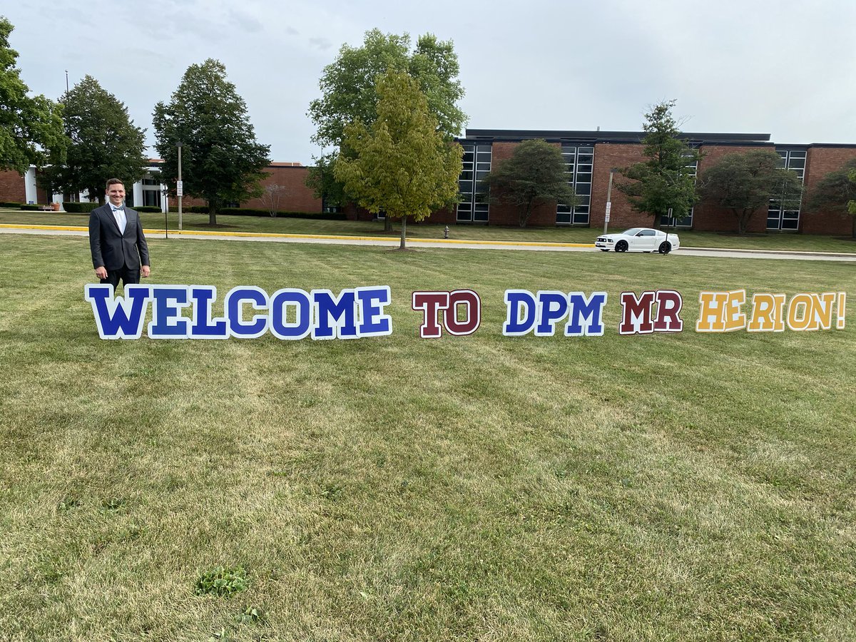 PrincipalHerion's tweet photo. THANK YOU to the DPM APT for making this new kid on the block feel right at home! It’s an honor to serve the students & families of Deer Path! Together we will continue to foster a positive community at DPM! #dpmchampions #deerpath https://t.co/DFbBt9ymqG