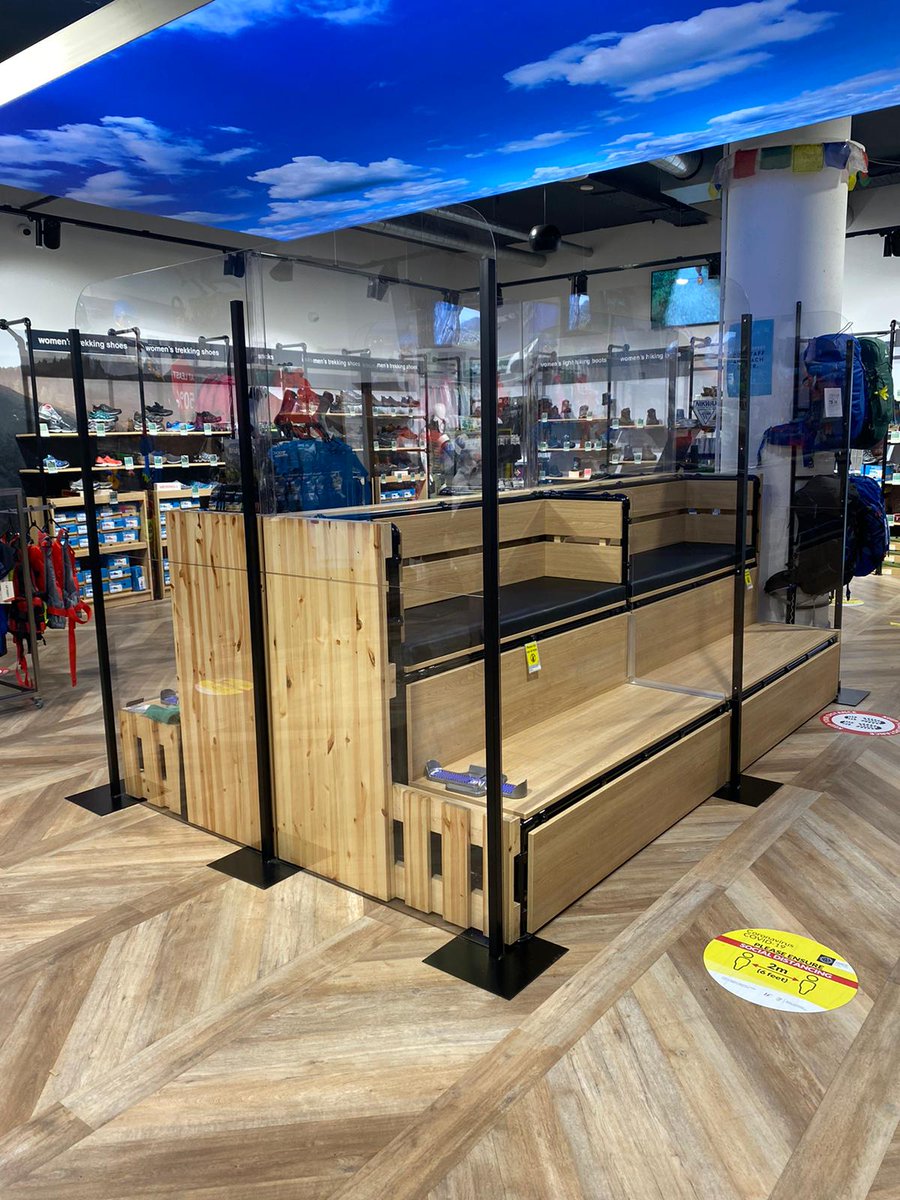 GreatOutdoors76's tweet image. New perspex screens were installed by @WeGetRetail today. Keeping our customers safe as they take advantage of the boot fitting service provided in-store💚