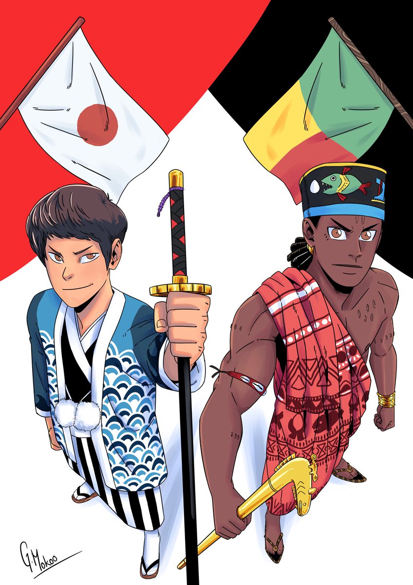 Mokoo_gjimm's tweet image. J’ai eu la grande surprise de réaliser la couverture du magazine BENI de l’ambassade du Japon près du Bénin.
Une illustration qui présente l’amitié entre le Bénin et le Japon.

Next step...faire mon manga 😤
@YannMervyn @Morufux229 @YovoJaponais @hirao_rica @atypikchu