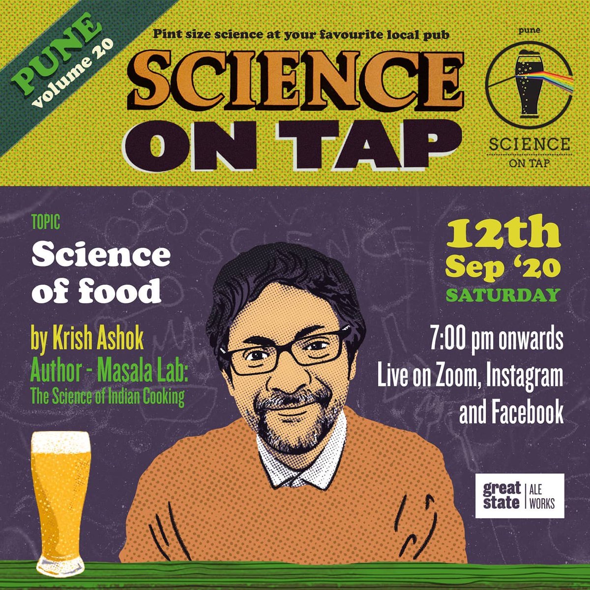 PenguinIndia's tweet image. While we all bubble with excitement for @krishashok's upcoming book MASALA LAB: THE SCIENCE OF INDIAN COOKING, do join us for this fascinating session in which he will explore the science of food. 🥘🍚  
.
Pre-order your copy of #MasalaLab on amzn.to/354pjKp