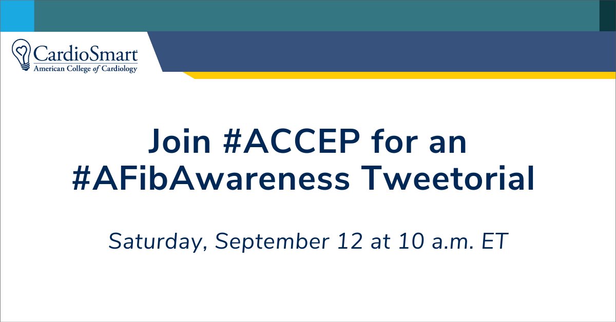 CardioSmart's tweet photo. π’π
Mark your calendars! #ACCEP will be hosting the βTreatment of Atrial Fibrillation: Is Timing Everything?β #Tweetorial next week for #AFibAwarenessDay.
@DrJCheungEP @DJ_Lakkireddy https://t.co/6xzFqNlSvG