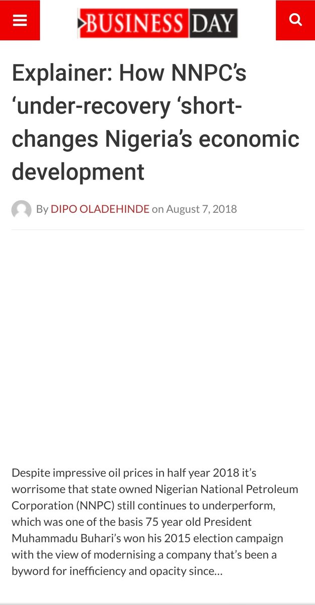 For years after announcing removal of subsidy in 2016, Buhari's government continued to pay subsidy but called it a different name. What a criminal government! #BuhariDeceit https://businessday.ng/exclusives/article/explainerhow-nnpcs-under-recovery-short-changes-nigerias-economic-development/amp/