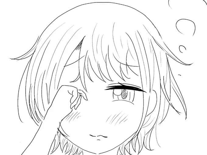 目の輪郭ひとつで表情が様変わりする……やっぱ絵って奥が深い 