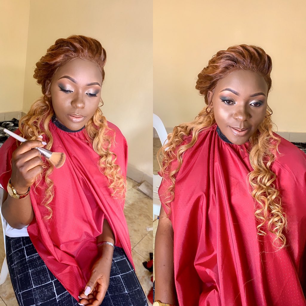 LookGSalon1's tweet photo. Stripy Hair Anyone ? 
All I see is beauty not color ♥️
Draped in golden Curls Sarah was ready for her day ! 

🌸Makeup - @mr_grayc 
🌸Hair - @gray_ceehairz 

#lookgsalon 
Refer to previous post how we came up with this look https://t.co/joLcM8CXUC