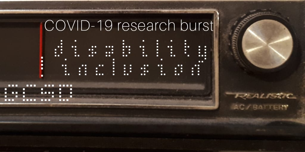 This week's research burst is on  #disabilityinclusion in  #COVID-19 responses 1/7