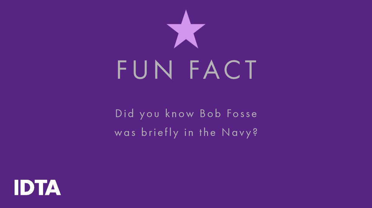 TheIDTA's tweet photo. Bob Fosse was still in boot camp when World War II ended, so he spent the next year performing all over the South Pacific in the Navy’s entertainment troupe. After he was discharged, Fosse moved to New York City to pursue a career in theatre. #funfactfriday https://t.co/n60SNN7GSJ