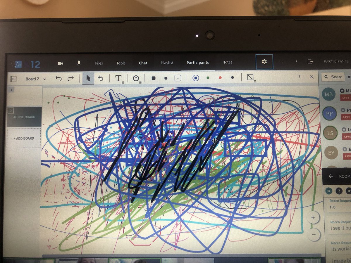 michielarry's tweet photo. We were able to successfully use the white board tools in Newrow. The kids were able to write on it, change the color of ink, and add shapes. They were giggling and calling it their masterpiece! It was a successful day for us! #MDCPSReopening #virtualteaching #newrow #k12 https://t.co/OPvywXhe0p