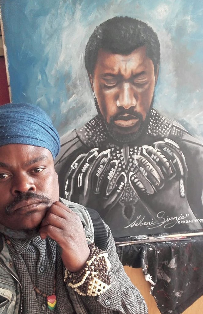 #Rasta out here doing the Mark Fish challenge with paint brushes.