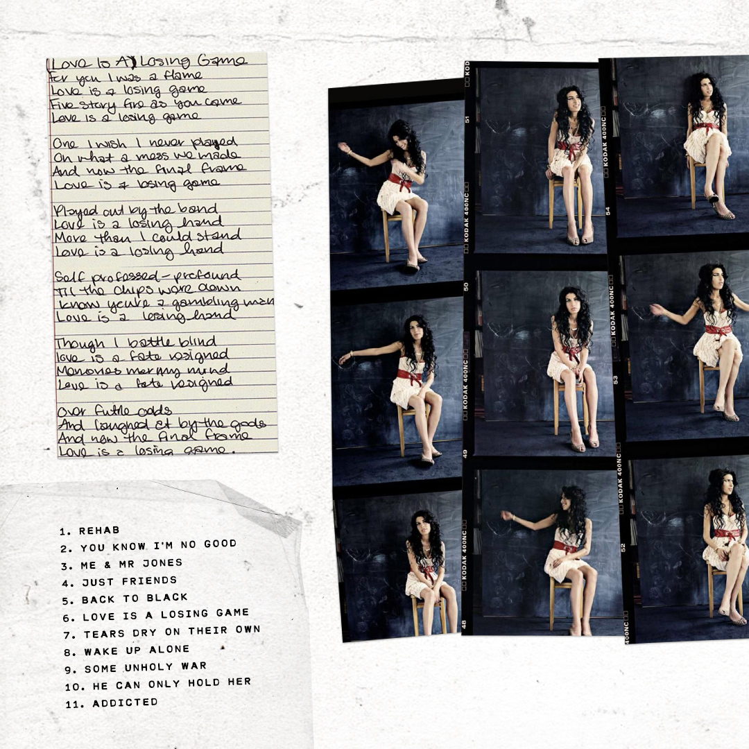 Gå en tur Et centralt værktøj, der spiller en vigtig rolle Arrowhead Amy Winehouse on Twitter: "Track 6: Love Is A Losing Game, handwritten  lyrics by Amy... What are your favourite lyrics from 'Back To Black'? 🖤  https://t.co/RepWb2N9zy" / Twitter