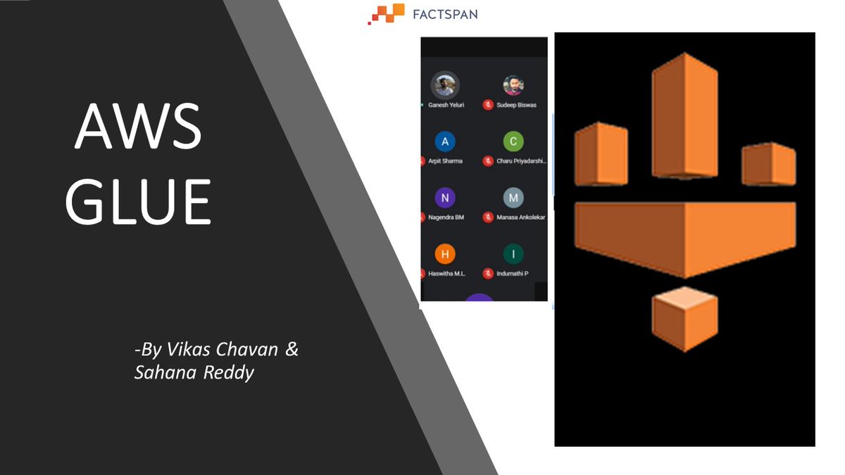 FactspanConnect's tweet photo. Vikas Chavan and Sahana Reddy shared learnings on a Serverless ETL pipeline, #AWS Glue in our latest Cross learning initiative.
Our team relished this session with inquisitiveness and enthusiasm!
#samvaad #internalevent #awsglue #analytics #factspan https://t.co/P2AhZGDtgB