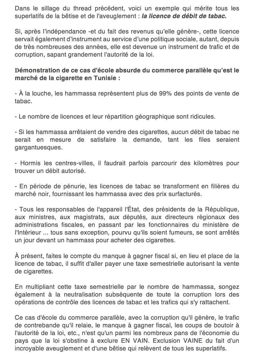 Astrubaal's tweet photo. Outre le caractère illégal, selon moi, de ce protocole d'accord entre la #RNTA et la ch. synd des Gdes Surfaces, au lieu de réformer le rég de la licence de débit de tabac pour intégrer les hammassa (voir 2e image), on sous-délègue 1 monopole aux gds groupes. Scandaleux!
#Tunisie https://t.co/6MrV0mjMS4