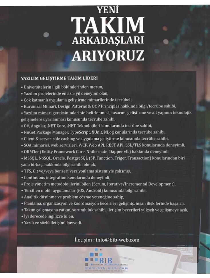 bibsoftofficial's tweet image. BIB Yeni Takım Arkadaşları Arıyor !
Siz de ailemize katılmak isterseniz info@bib-web.com adresine CV'lerinizi gönderebilirsiniz.
#SoftwareDevelopmentTeamLeader #YazilimGelistirmeTakimLideri