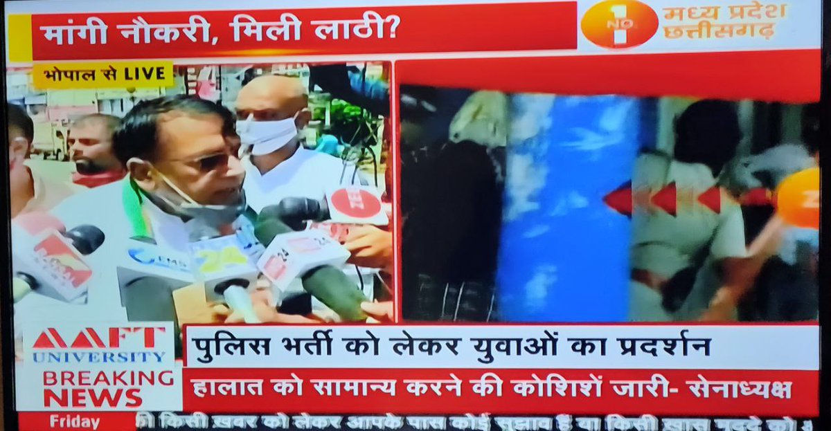 SHagun_tomar's tweet photo. The politicians who beg us for votes during elections were meant to be our servants have become our masters. Madhya Pradesh students beaten by police even though they were protesting peacefully. 
#speakup #MadhyaPradesh #MPPSC #SpeakupForMppscPebStudents https://t.co/S0bX3CQ8PT
