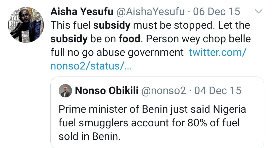 Imagine how much we are losing through subsidy scam #BuhariDeceit https://twitter.com/nonso2/status/672851254326988801?s=19