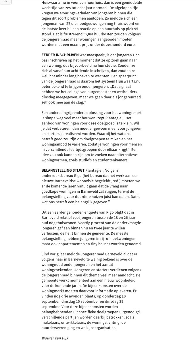 Afgelopen dinsdag waren wij bij de eerste thema avond over de Barneveldse woningmarkt 🏡
Wij hebben daar aangegeven dat er een groot tekort is aan betaalbare starters woningen, studio's, studentenkamers enz.