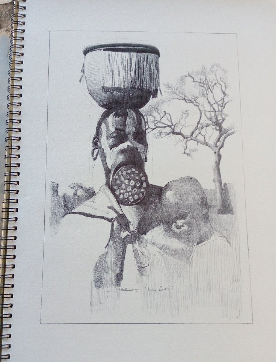 elayoAshi's tweet image. "Mum and I" #ethopia #mursi #lipplate #lipplatetribe #bic #bicbiro #art #drawing #FridayMotivation #JummaMubarak #jumatsketch