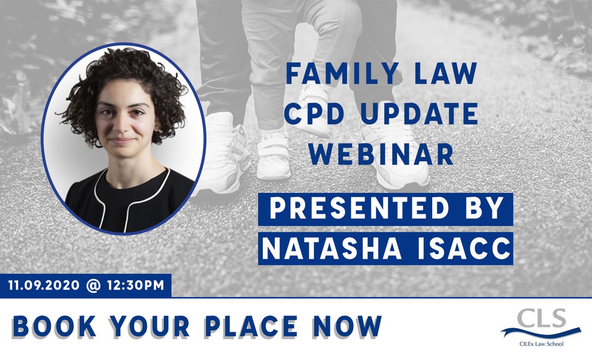 CILEx_Lawyers's tweet photo. Have you booked your place for this incredible Family Law webinar yet? Next week we will be joined by subject specialist Natasha Isaac for a live CPD Webinar. Members can join at the discounted price of £50 &amp; receive a free CPD update handout! Book here; https://t.co/7JKRqSKq6L https://t.co/ffaILC974R