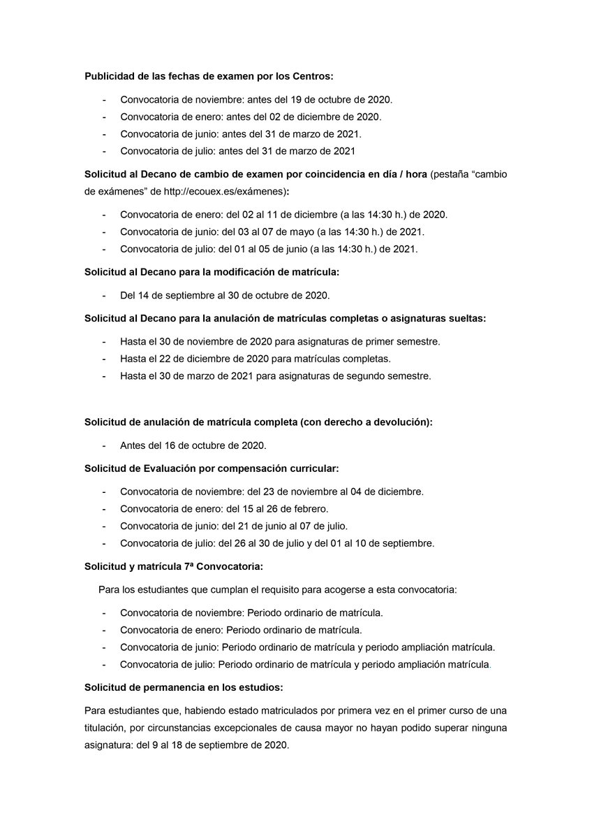 CONAECON's tweet photo. CALENDARIO ACADÉMICO Y PLAZOS DE TRÁMITES ADMINISTRATIVOS CURSO 2020-2021 https://t.co/6rvDxqqNrX