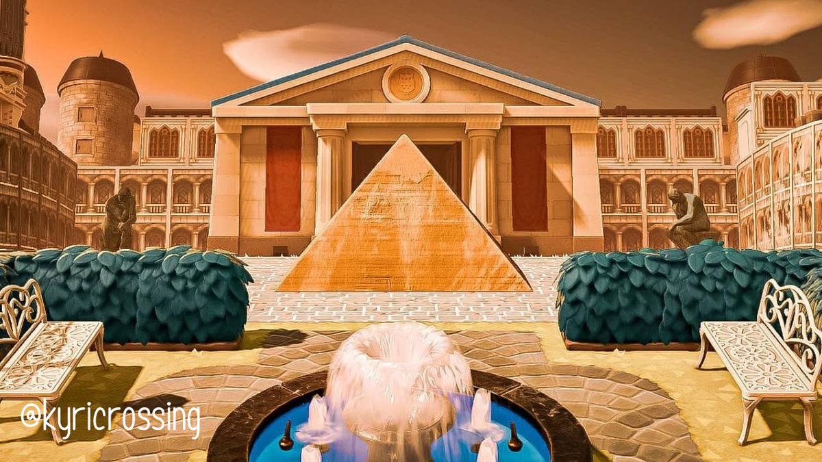 AC_Horizons_fr's tweet photo. Le musée du Louvre recréé sur #ACNH ! https://t.co/LloNsAvWXj