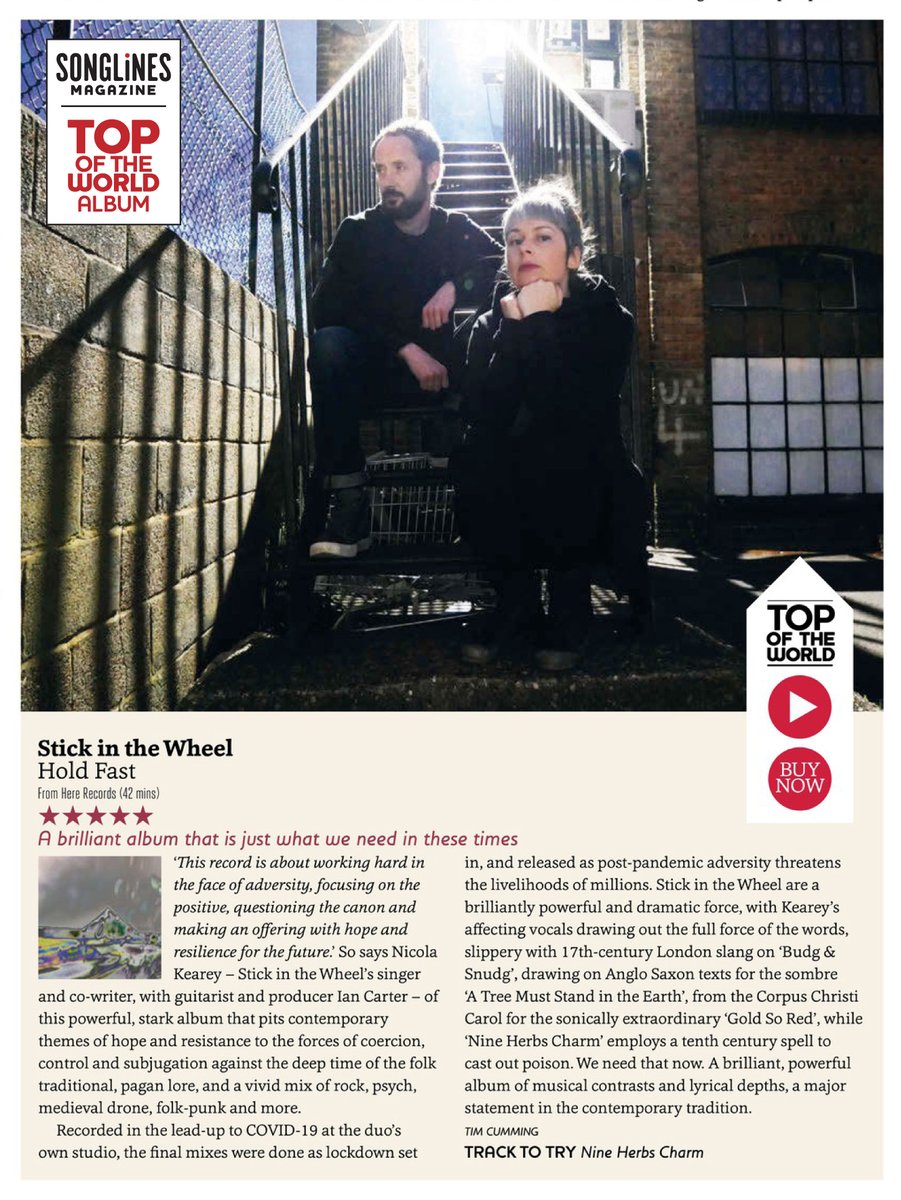 Stick In The Wheel (@stickinthewheel) on Twitter photo ⭐️⭐️⭐️⭐️⭐️ <a href="/SonglinesMag/">Songlines Magazine</a> Top of the World Album
"A brilliant, powerful album of musical contrasts and lyrical depths - just what we need in these times."
Thank you for your unwavering support 💖 🙏 ⭐️⭐️⭐️⭐️⭐️ <a href="/SonglinesMag/">Songlines Magazine</a> Top of the World Album
"A brilliant, powerful album of musical contrasts and lyrical depths - just what we need in these times."
Thank you for your unwavering support 💖 🙏