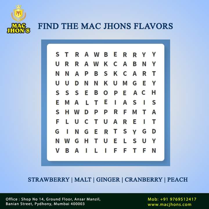 MacJhonsBeer's tweet photo. Your favorite Mac Jhons flavors are hidden below. 
Can you find them? 
.
.
#QuizTime #FlavorOfTheMonth #MacJhons #premium https://t.co/7ato5HBW76