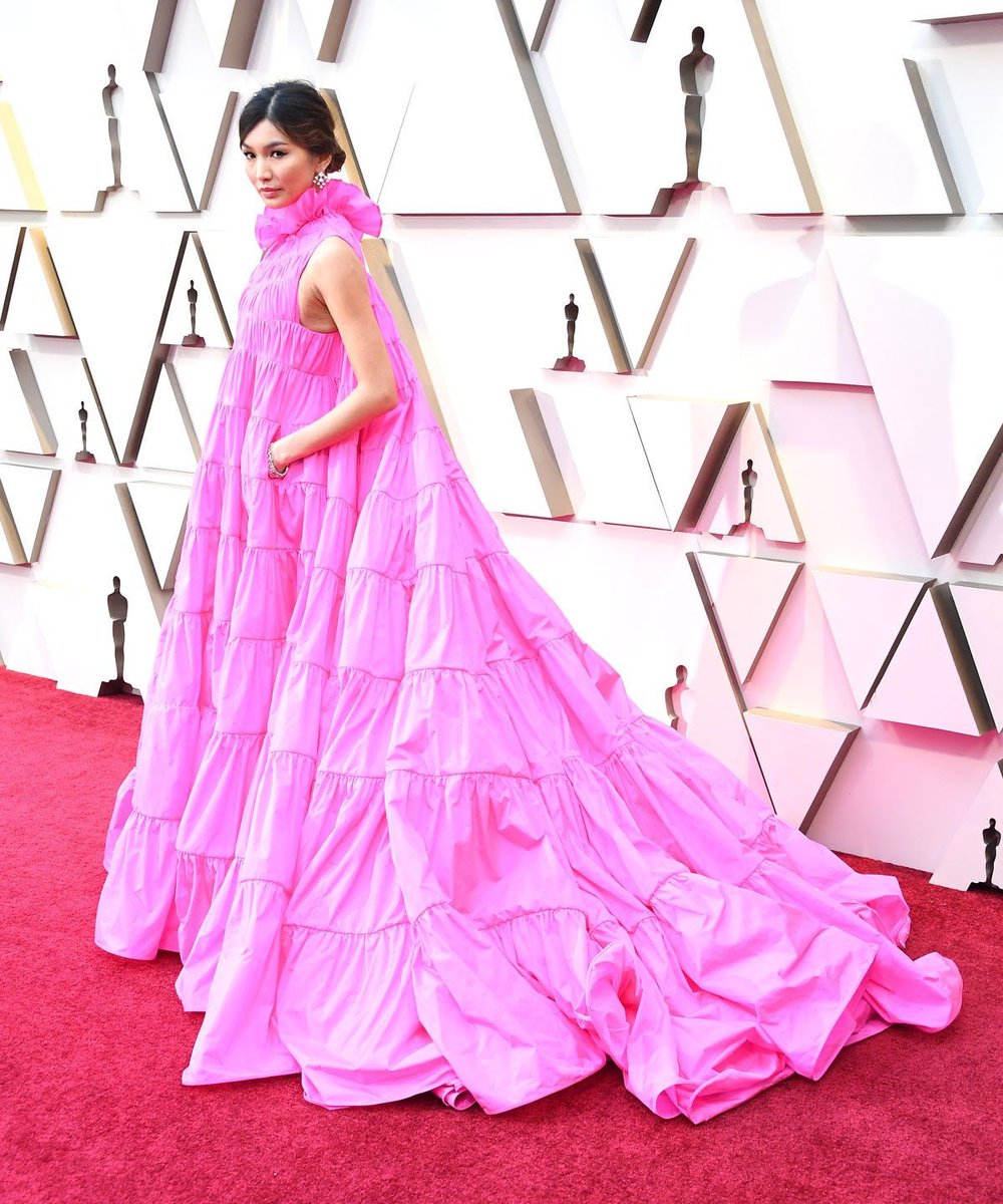 JandSFabrics's tweet photo. #tbt to Gemma Chan in Valentino at the 2019 Oscars 💜 https://t.co/t5wBjXHiw0