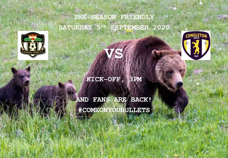 alsagertown_fc's tweet photo. The Bullets are in action tomorrow when @CongletonFC are the visitors to Wood Park
Kick-off is 3pm, capacity limited to 300
Admission £6 adults, £3 concessions, U16s and all #NHS staff FREE
#ComeOnYouBullets #TheBulletsWantYou #SupportYourLocalTeam https://t.co/yjapZSR7CO