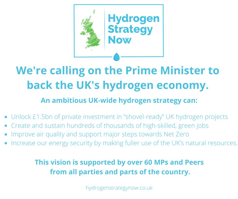 MakingH2Happen's tweet photo. There is £1.5bn of private investment ready to go in 'shovel-ready' UK hydrogen projects. 

We need an ambitious hydrogen strategy to unlock this investment, create jobs and take big steps towards our Net Zero goals.

#ukhydrogenstrategy https://t.co/XdidoXb1gb