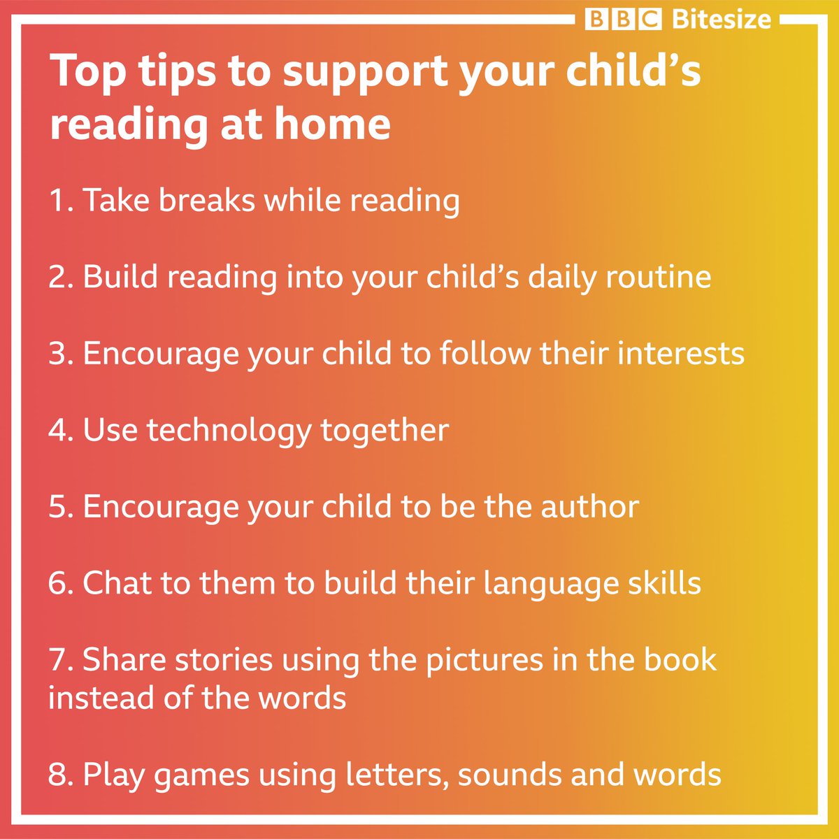 Happy #NationalReadABookDay!📚

Here are 8 top tips to support your child's reading at home from Tara Parker, Senior Early Years Programme Manager <a href="/Literacy_Trust/">National Literacy Trust</a>.

👉 bbc.in/3h3uE6Z