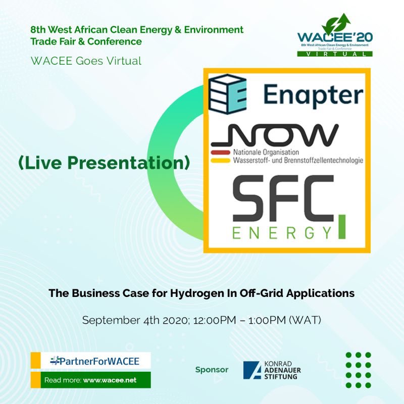 AhkNigeria's tweet photo. #eWACEE Day 4 we have a life presentation!!
Topic: The Business case for hydrogen in off-grid applications
Time: 12:00pm – 1:00pm(WAT)
#WACEE is supported by the Konrad Adenauer Stiftung
#PartnerInNigeria
#PartnerForWater
#PartnerForEnergy
#PartnerForCircularity https://t.co/M3qCYFptsE