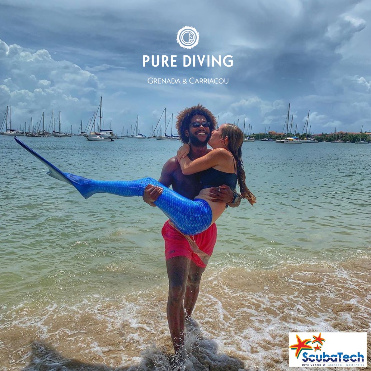 You never know what you might see #scubadiving 🧜🏽‍♀️ That's the thrill! Visit puredivinggrenada.com to learn about our 'Out of this World' dive destination 🤿 #PureDiving #PureGrenada #ScubaDiving #PureGrenadaJustForYou #ParadiseAtHome
