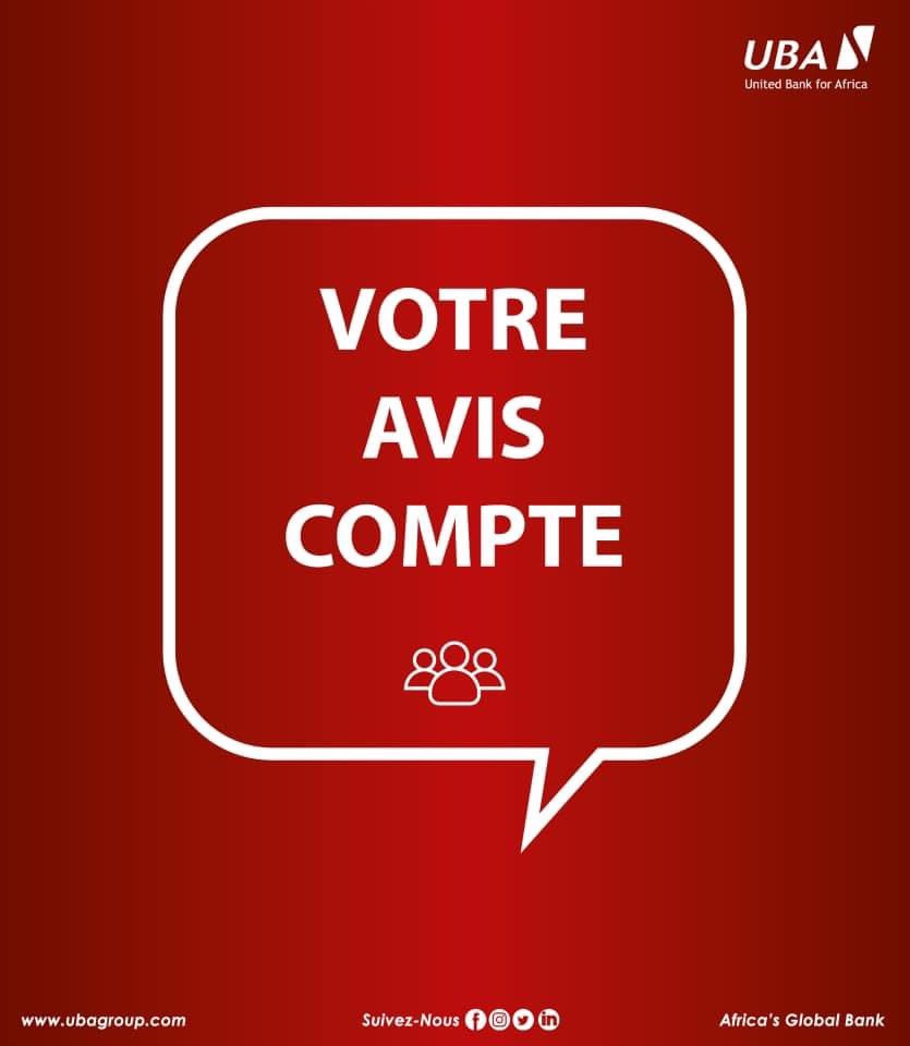 UBA_Mali's tweet photo. L’enquête continue !
Aidez-nous à nous améliorer 🙏🏼 Cliquez sur le lien ci-dessous et donnez-nous votre avis !
https://t.co/2FhkulOGRU
#UBACares #CustomerSatisfactionFirst #AfricanExcellence #AfricasGlobalBank https://t.co/YSdSD7ntEh