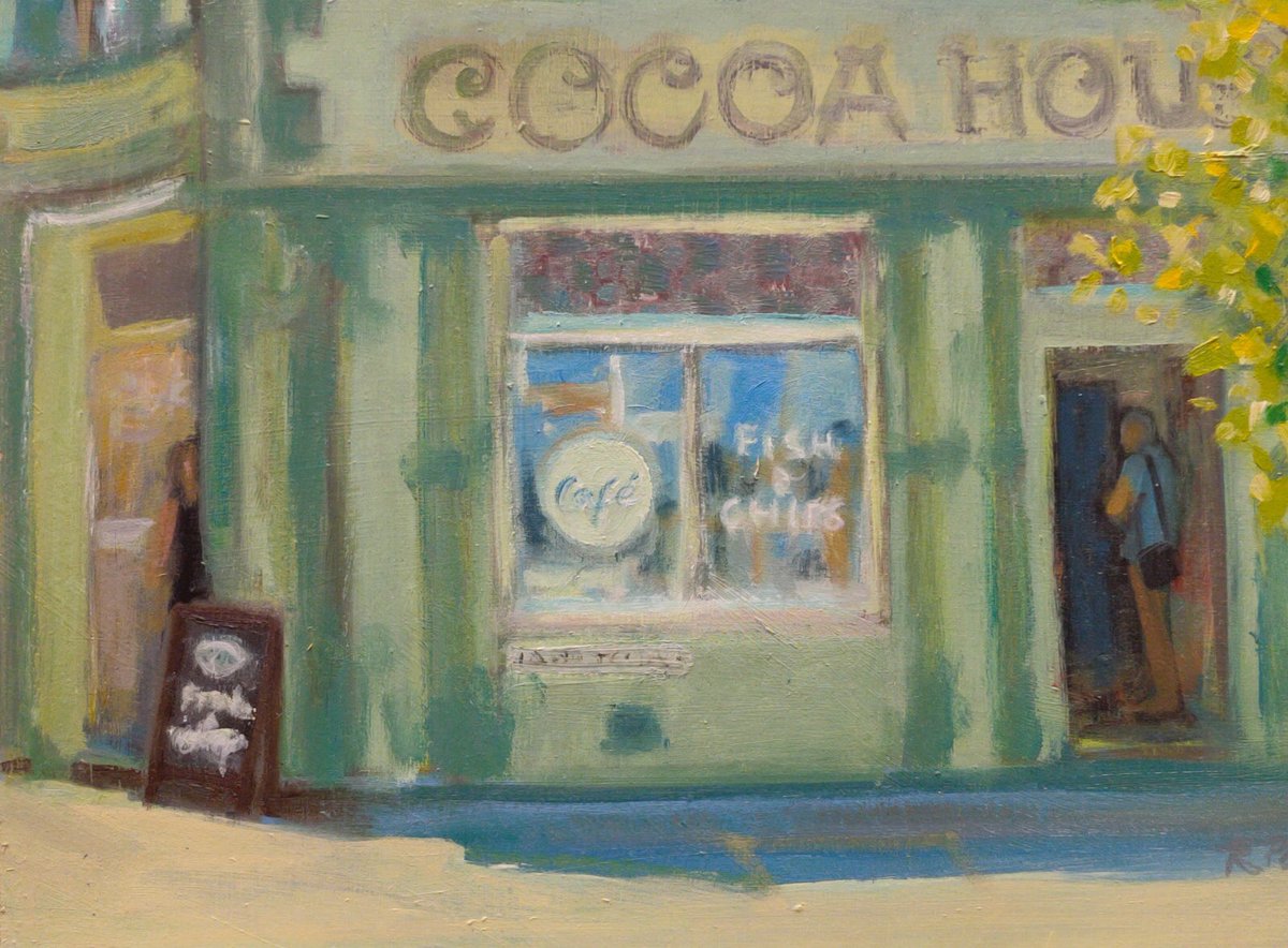 It’s #NationalFishAndChipDay so to celebrate here’s a little painting from a couple of years ago.  #fishandchips #silloth #seaside