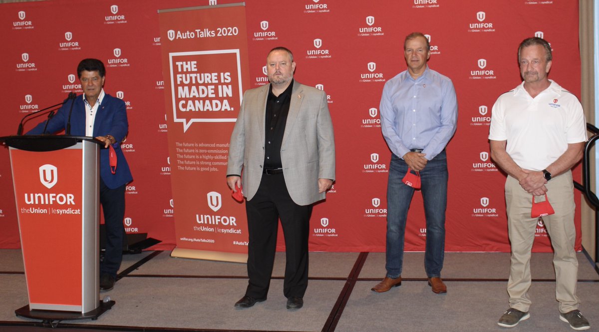 UniforTheUnion's tweet photo. MEDIA ADVISORY: On Tuesday Sept. 8, @JerryPDias will announce live during virtual news conferennce which Detroit 3: @FiatChrysler_NA
@Ford or @GMcanada will be selected to establish the pattern agreement for #Autotalks20 #canlab https://t.co/KWvd2zMQsI https://t.co/R8JC6J2glG