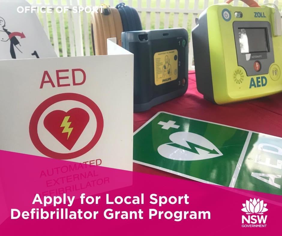 Responder_1's tweet photo. The Local Sport Defibrillator Grant Program for 2020-21 is now open for applications! 

Now is your time to score you and your club one of these life-saving devices with up to 75% of the cost covered. 

To find out more or to submit an application https://t.co/iF4jVRx2d1 https://t.co/INBxYv5Vcj