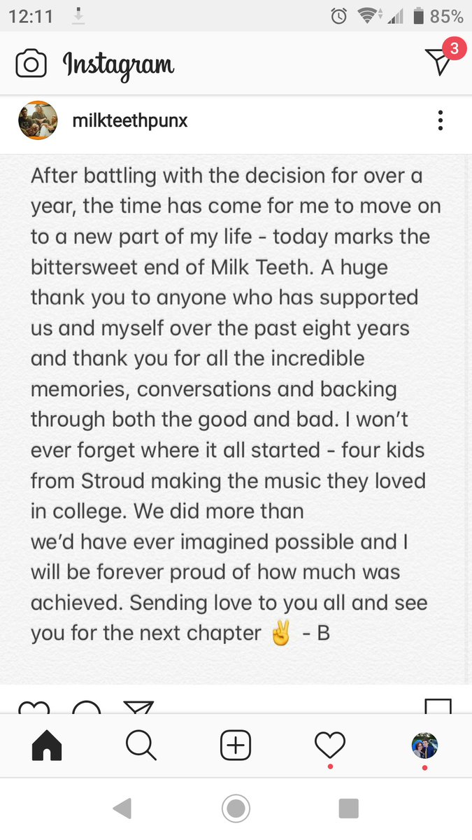 Absolutely gutted!! Huge loss locally. In 10 yrs Milkteeth have done so much for charity, mental health awareness, female leads in rock bands... Played some major festivals and supported global acts on tour. 4 kids from Stroud - it's been a pleasure to watch! @GlosLiveOnline