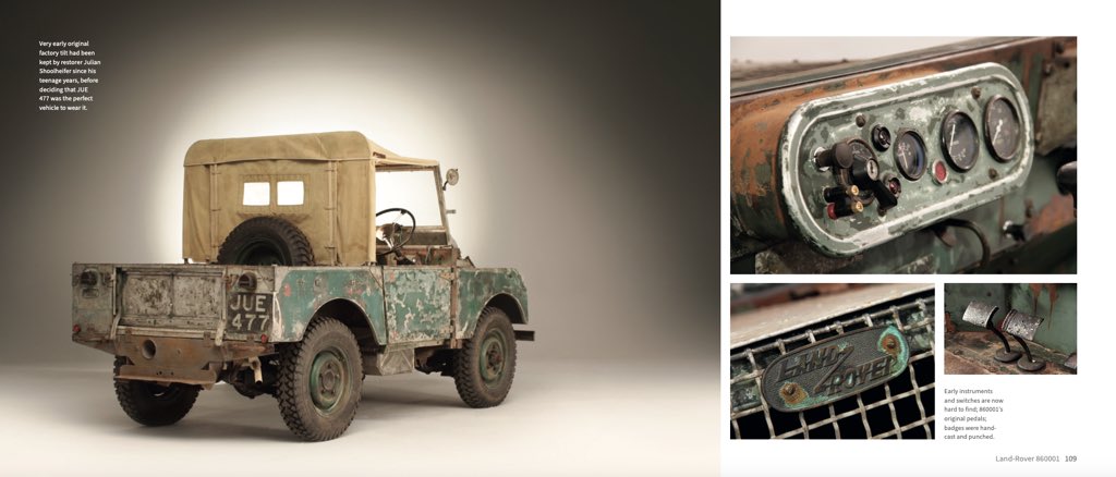 Martinport's tweet photo. And there we have it. The amazing patina restoration of the first production Land-Rover has been revealed and with it, my book that covers the entire process and history.  #jue477 #landrover #860001 #concoursofelegance @PorterPress https://t.co/meTq3N4Ch3