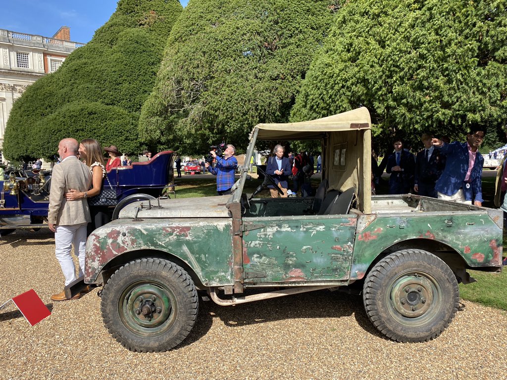 Martinport's tweet photo. And there we have it. The amazing patina restoration of the first production Land-Rover has been revealed and with it, my book that covers the entire process and history.  #jue477 #landrover #860001 #concoursofelegance @PorterPress https://t.co/meTq3N4Ch3