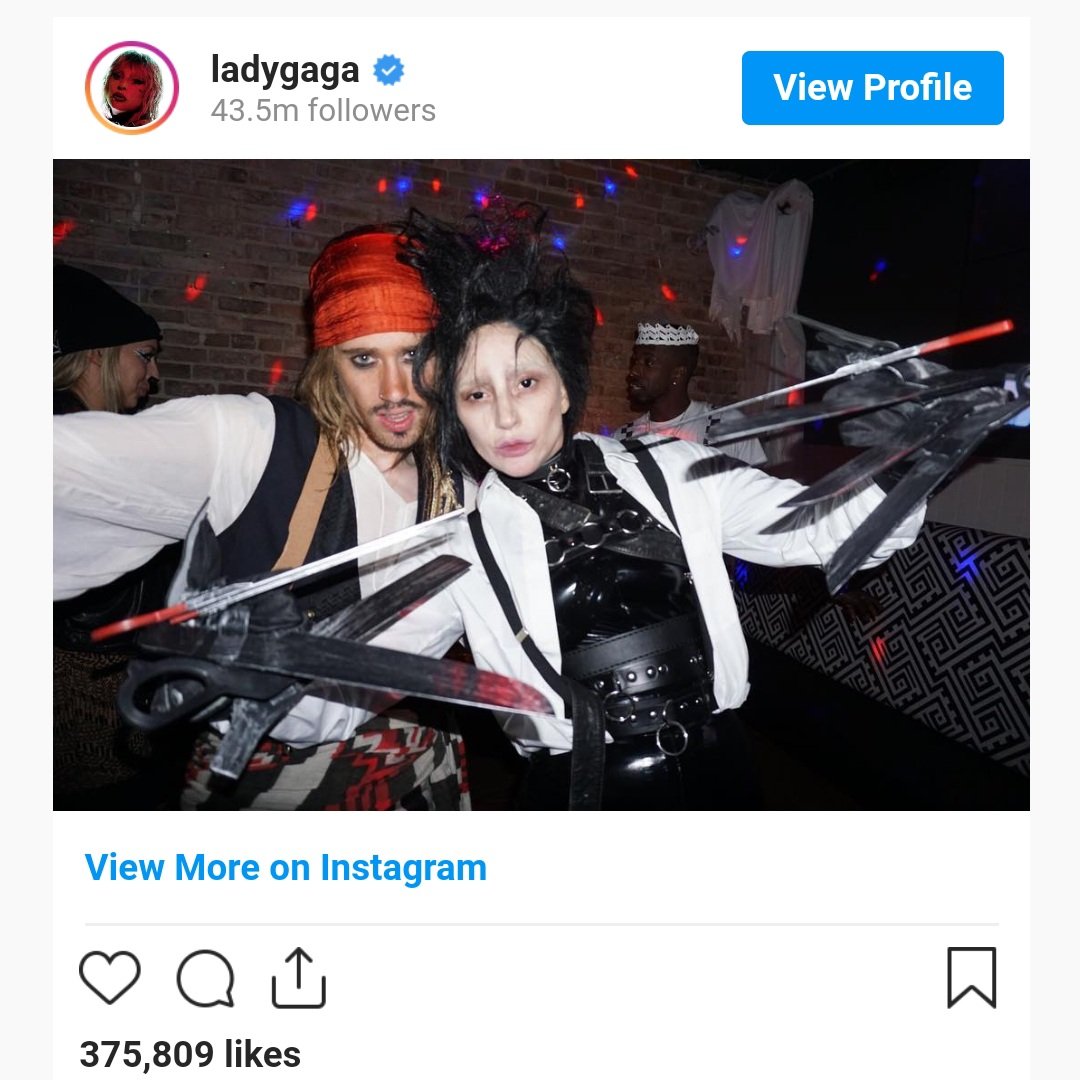 2011:  #LadyGaga performs new version of "You and I" on  #Oprah to the delight of fellow guest  #JohnnyDepp 2017: Lady Gaga dresses up as  #EdwardScissorhands for  #Halloween party2017: Johnny Depp steps out at Gjelina in LA to celebrate Gaga's 31st Birthday