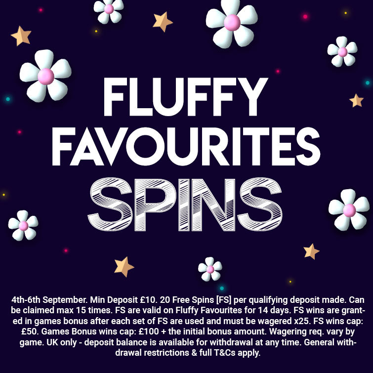 BuckyBingo's tweet photo. Every £10 deposited between today and Sunday will earn you a sweet 20 spins until you hit the max of 300!

Are you ready for some Fluffy Favourites?

T&amp;Cs Apply | 18+

https://t.co/KuaWjh4oK8 https://t.co/sWRIMViAQ5